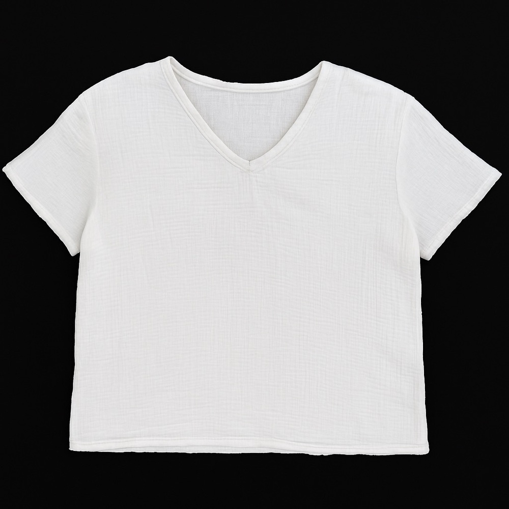 Madewell White Cropped Fitted Short Sleeve T-Shirt